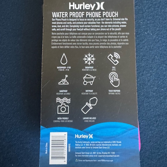 Hurley Blue &green tropical Waterproof Phone Case
W/ removable lanyard:cute/safe - Picture 9 of 9